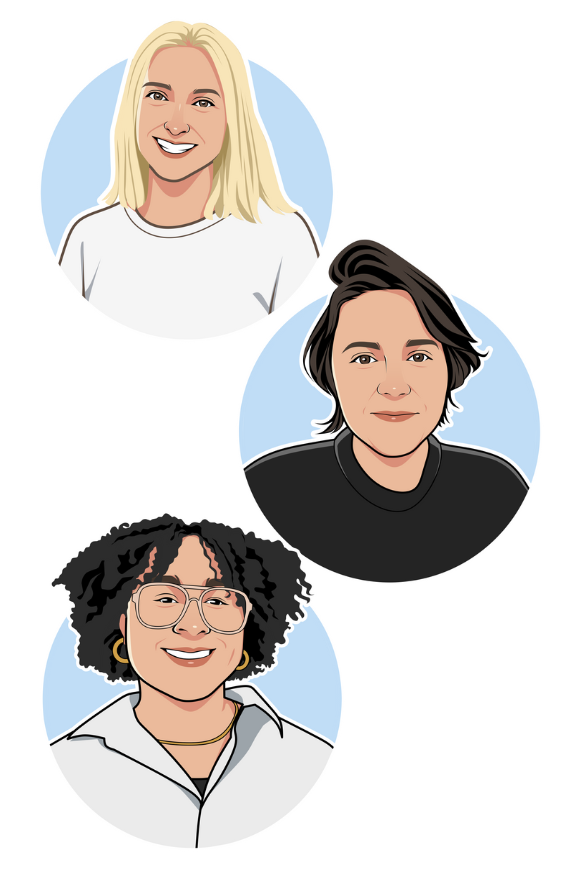 Cartoon drawings of the members of Upswing's Student Success Team Cartoon drawings of the members of Upswing's Student Success Team